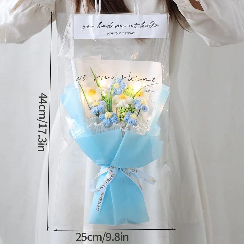 Buquês de Crochê, Buquês de Formatura, Presentes Trançados com Flores Preservadas MDUG