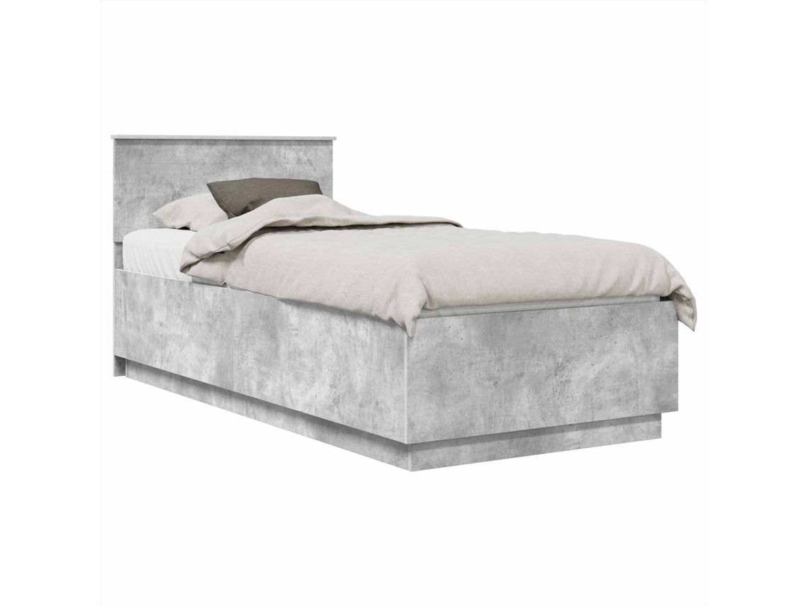 Estrutura de Cama com Cabeceira MAISON EXCLUSIVE 100 X 200 Cm cimento cinzento