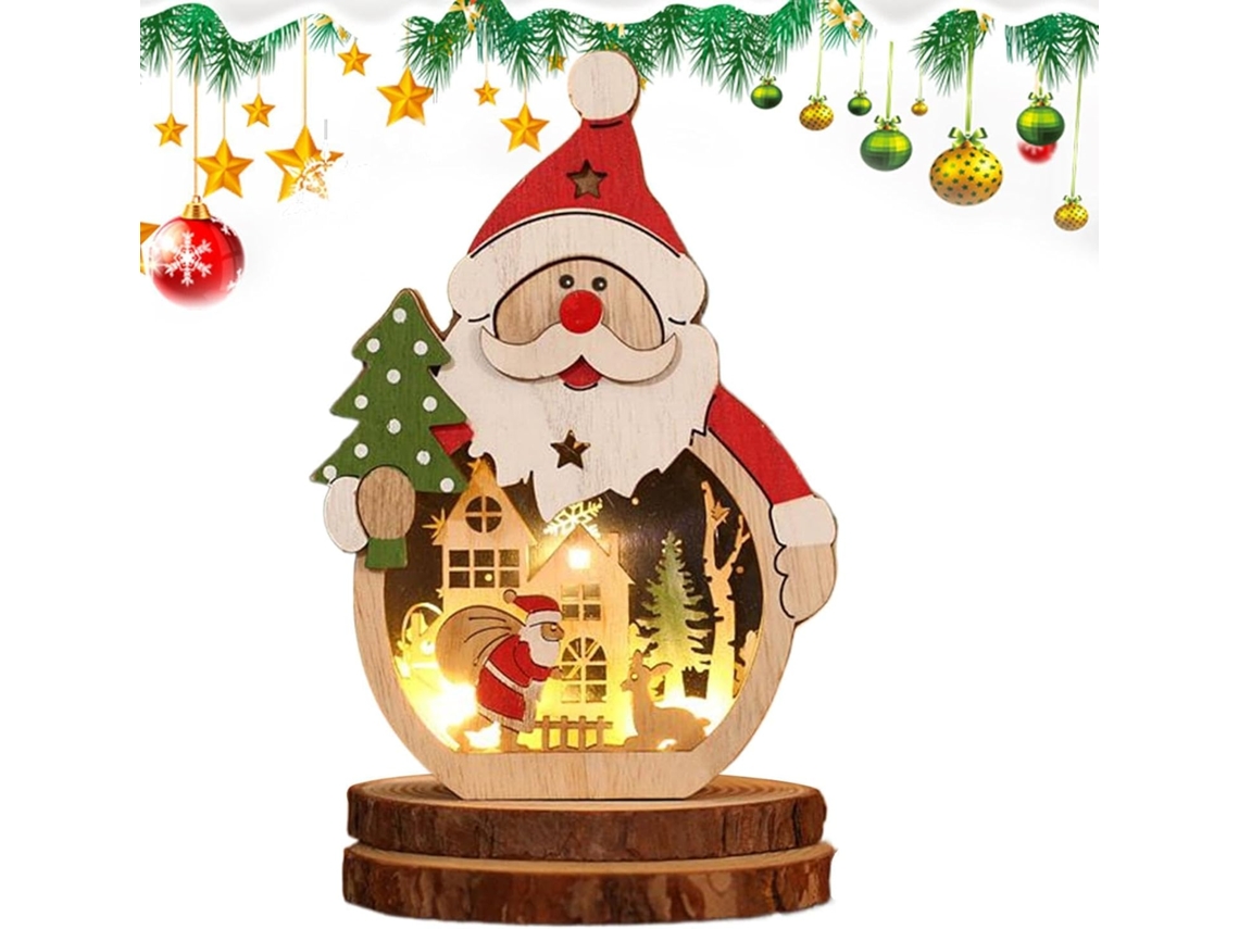 Decoração Iluminada De Natal Em Madeira Peça Temática E Variante 1875