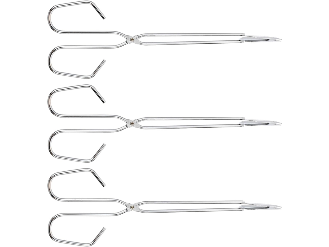 Pinças Para Carvão Supvox, Conjunto De 3, Ferro Resistente A Altas Temperaturas, Utensílios Práticos Para Churrascos E
