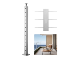 Poste De Guarda Corpos Em Aço Inox Com Furos Horizontais 106,7x5x5cm Tekmaquinas