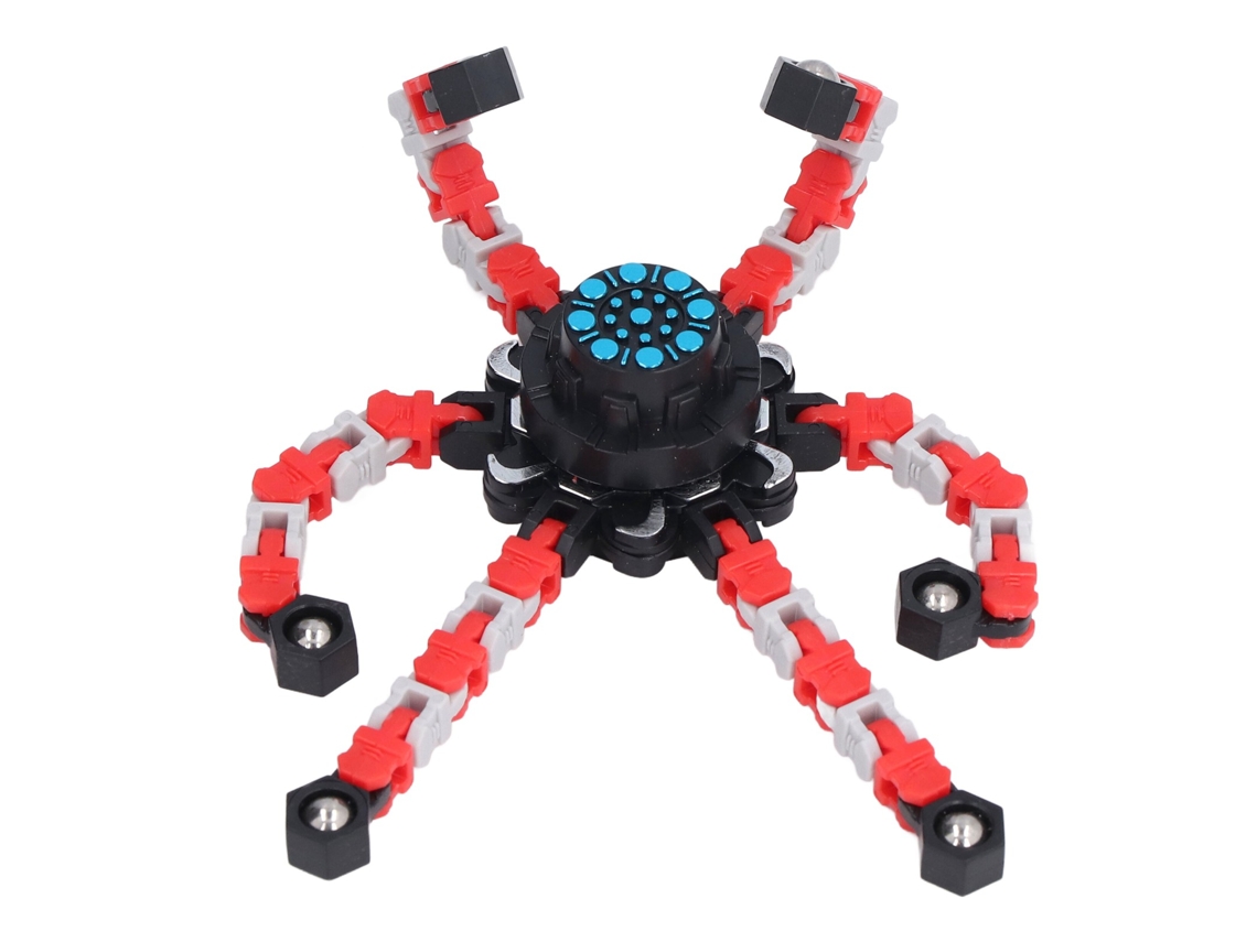 Primerox brinquedo Transformável de Dedo Diy Anti stress com Rotação e Ventosa para Crianças e Adultos Vermelho