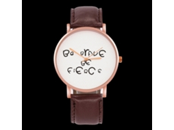 Reloj De Cuarzo Unisex Con Correa De Cuero Pu Zhoulianfa Casual (café Oscuro)