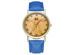 Reloj De Pulsera Analógico De Cuarzo Con Dial Redondo Para Hombre Y Mujer Zhoulianfa Azul Real