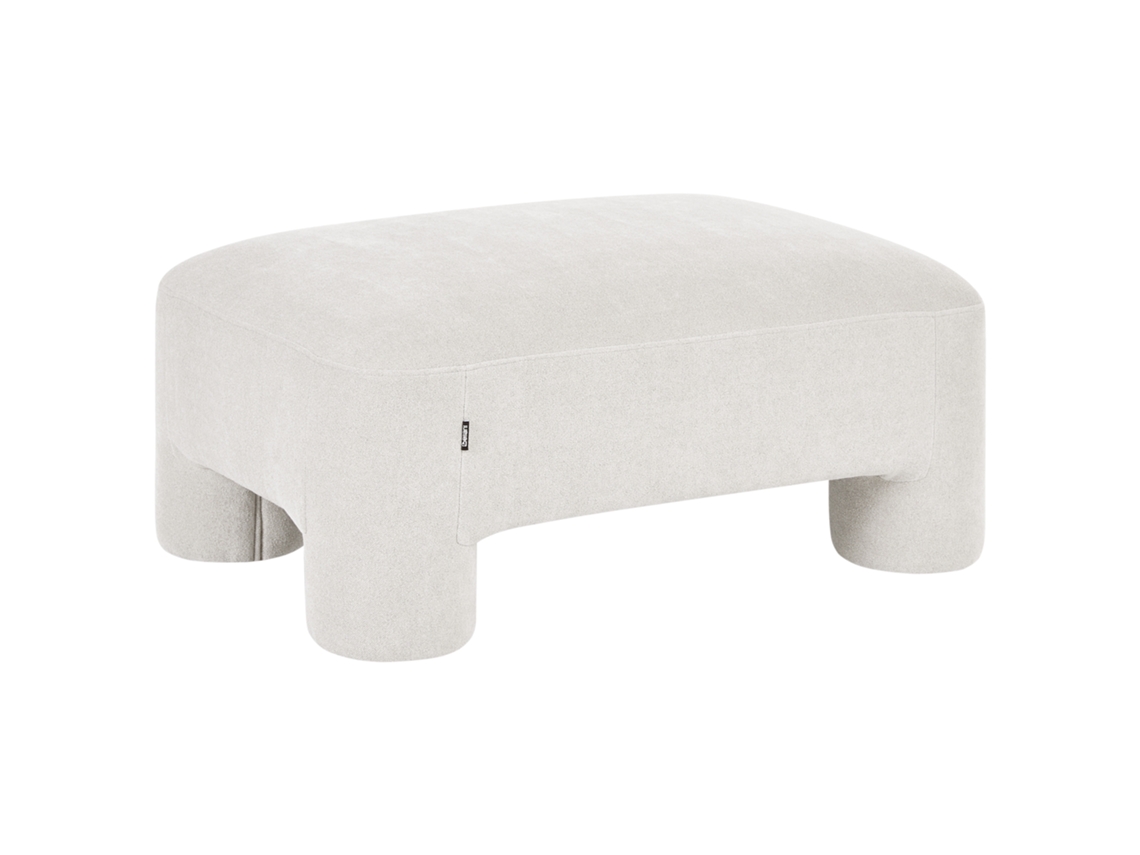Otomana Beliani Hogbo De Tela Blanco 100x70x45