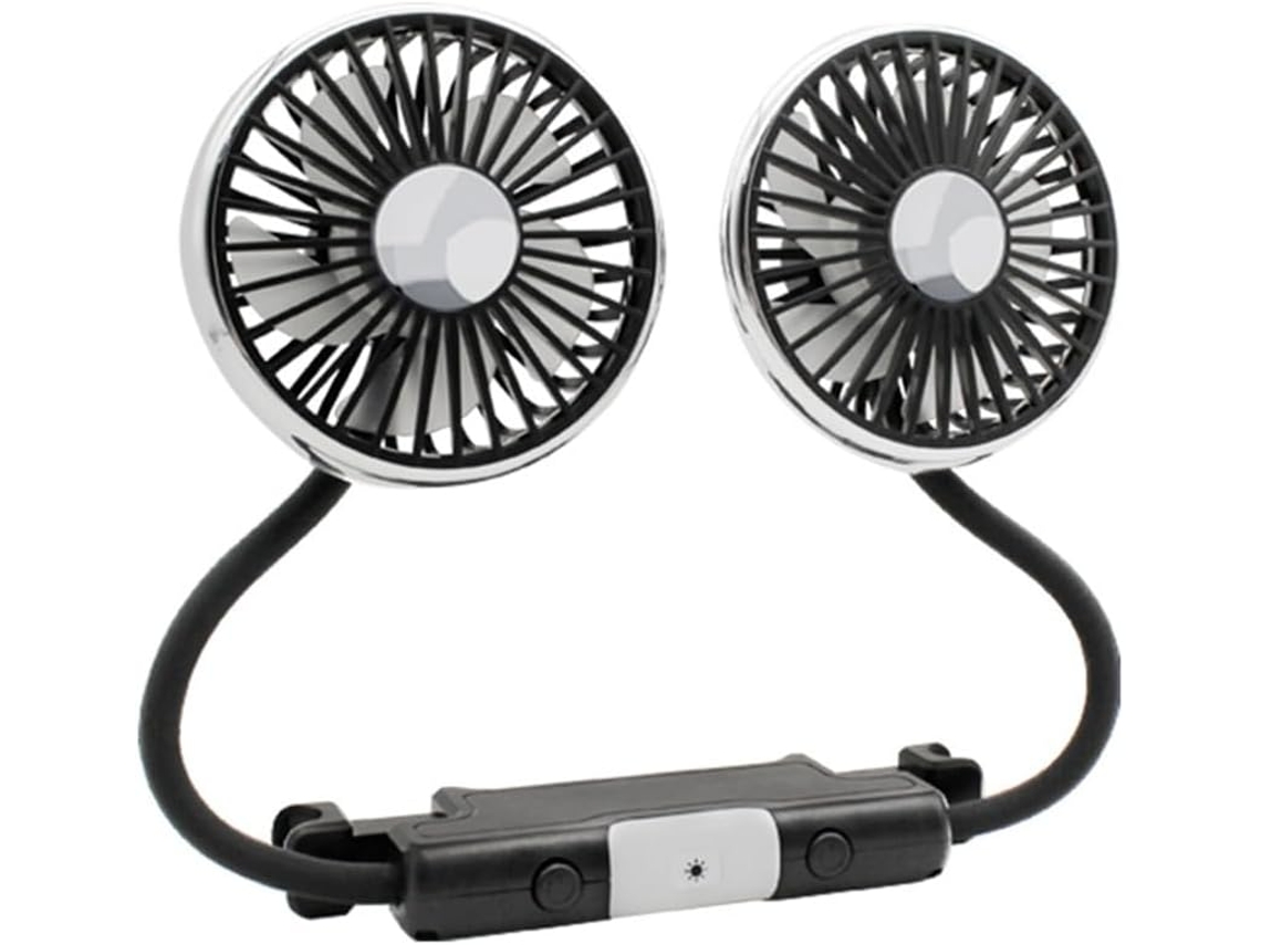 Ventilador Para Banco Traseiro De Carro, Ventilador Duplo Para Banco De Carro Com Luzes Led, Ventilador Portátil Usb
