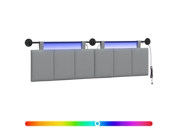 Conjunto 1 Cabeceira Suspensa Vidaxl Cinzento-claro Veludo (190 X 55 X 5 Cm)