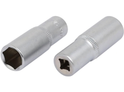 Soquete sextavado de 12 mm, com encaixe quadrado de 1/4'', acabamento prateado CHABERLU