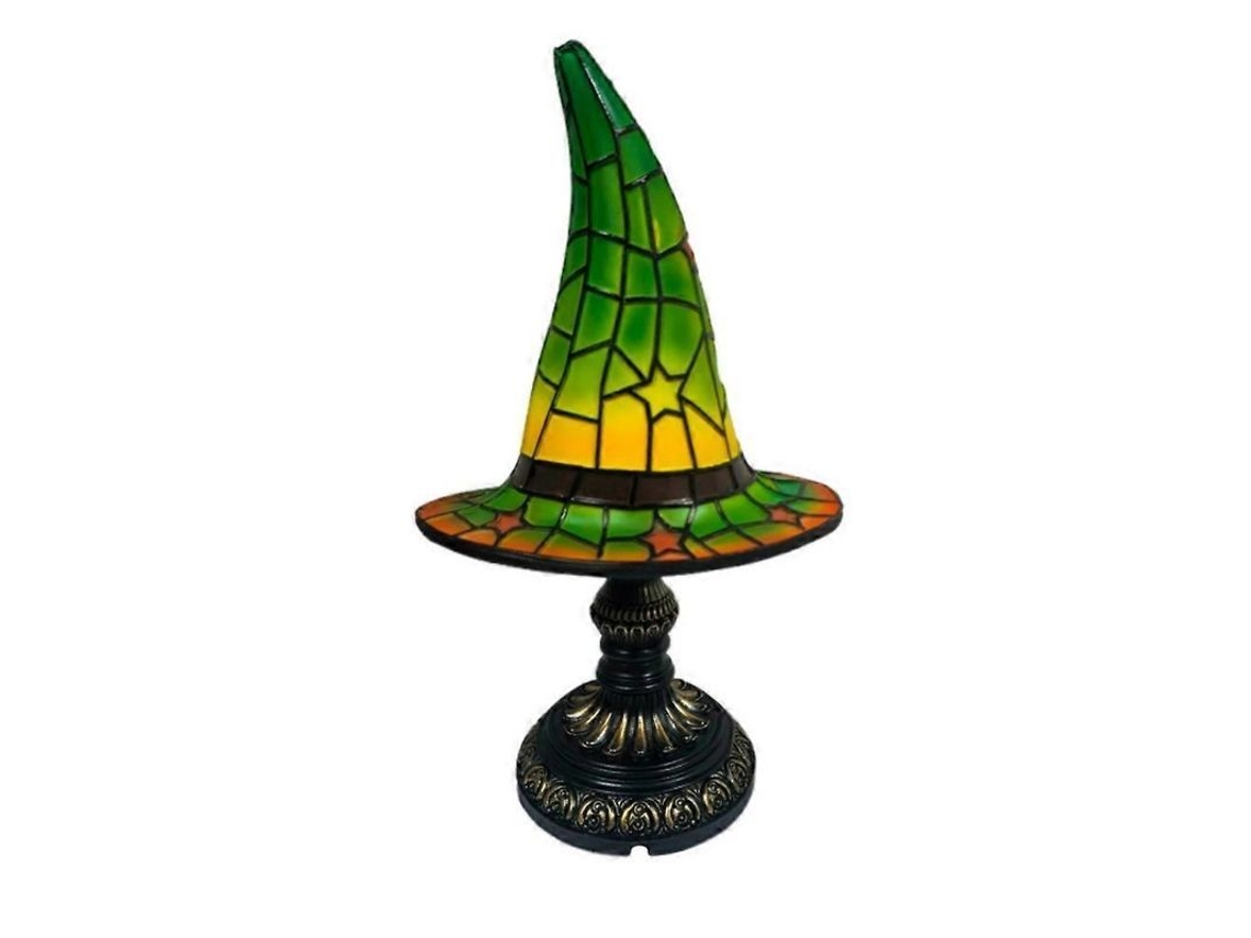 Lâmpada Chapéu De Bruxa Com Design Místico E Luz Quente - Decoração Gótica E Halloween Verde