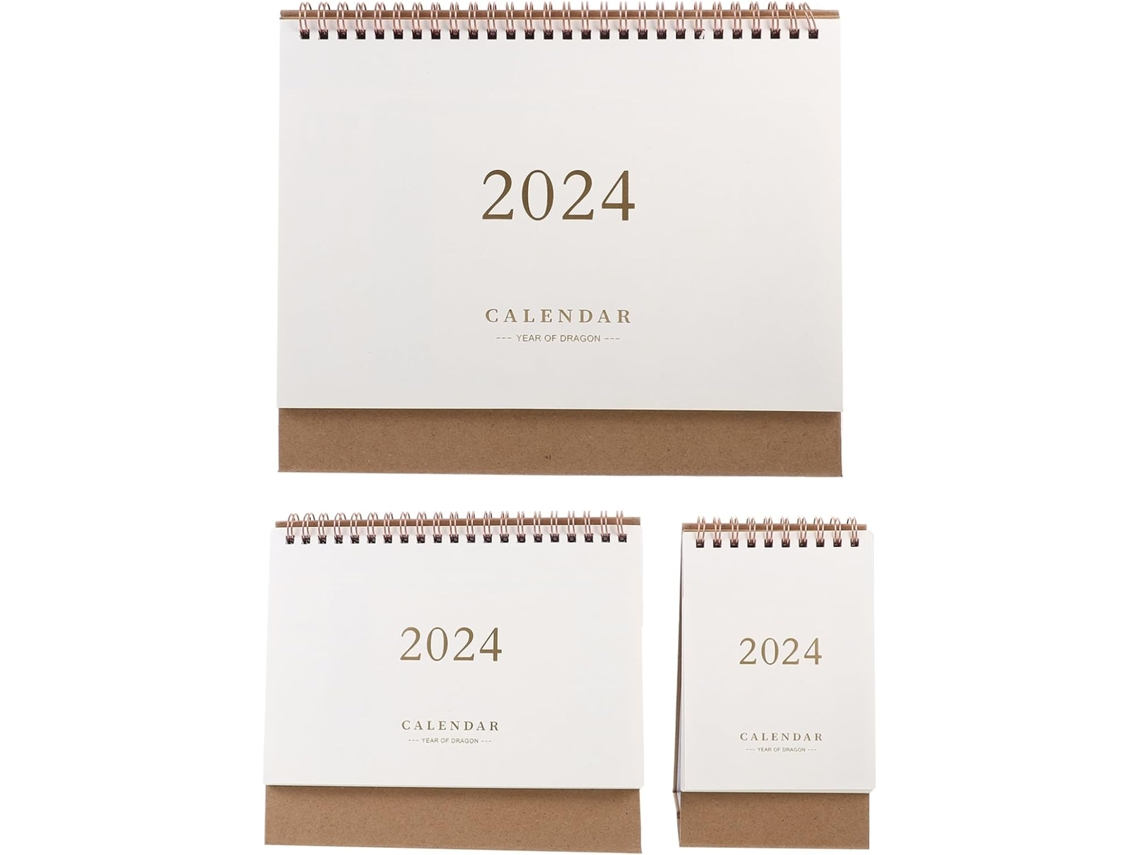Conjunto De 3 Calendários Mesa Pequenos Com Páginas Dobráveis, Feitos