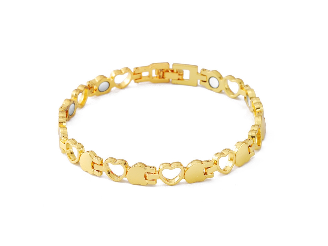 Pulseira De Cobre, Bracelete Magnética Em Formato De Coração, Um Presente Ideal Para Casais (ouro) Spqment
