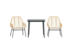 Garden Dining Set, Garden Dining Sets Vidaxl Marrom Rattan / Vime (80 Cm Table Length)