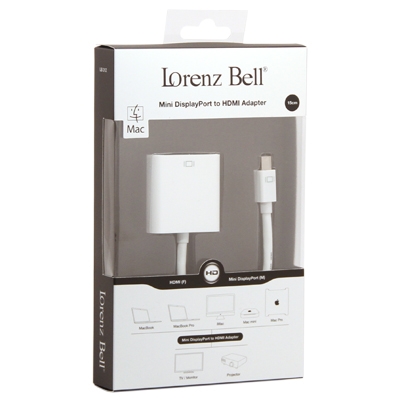 Adaptador LORENZ BELL LB312 (MacBook - Mini DisplayPort - VGA - 15 cm)