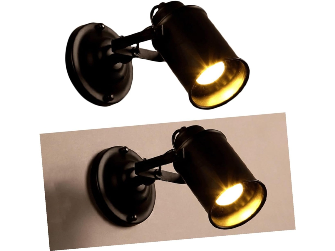 Refletor De Parede Estilo Industrial, Iluminação Interna Durável Em Ferro Forjado Para Casa Ou Comér Gokoco