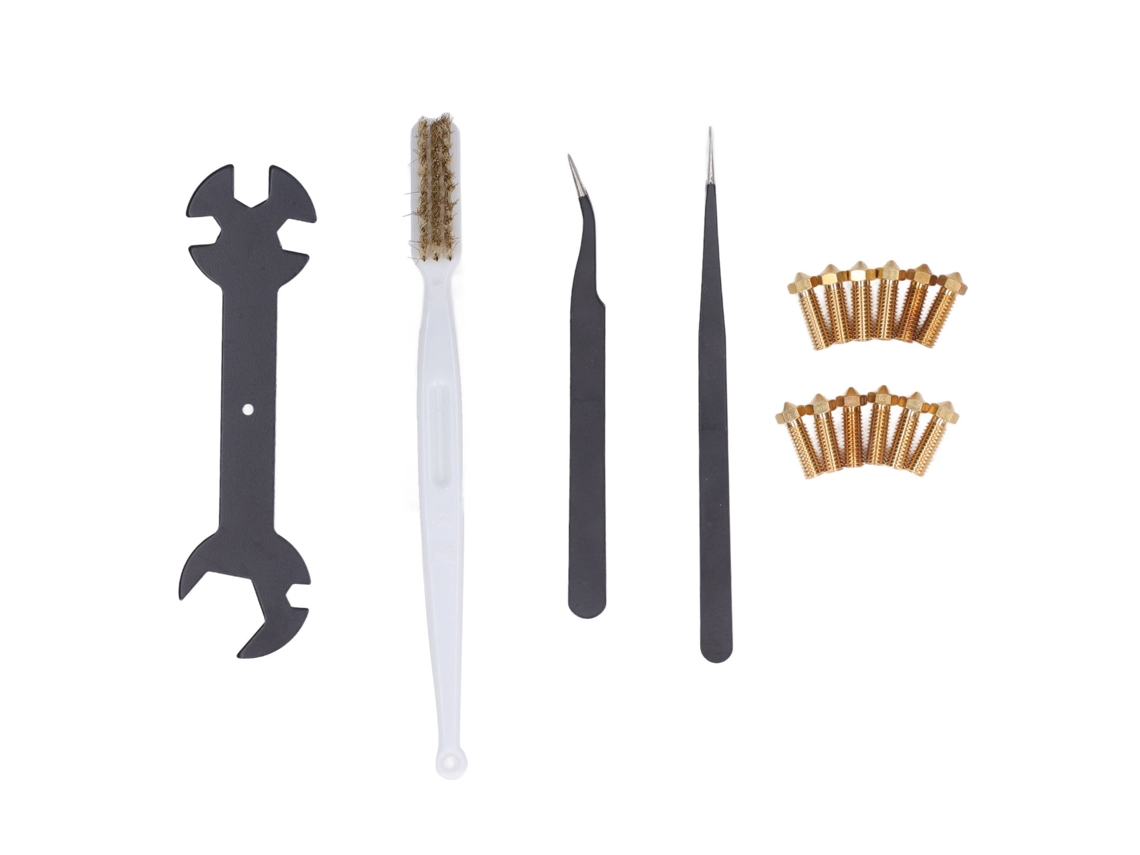 Kit De Limpeza De Bico Para Impressora 3d Com Pinças Brush Chave De Aperto Peças Acessórios 16pcs