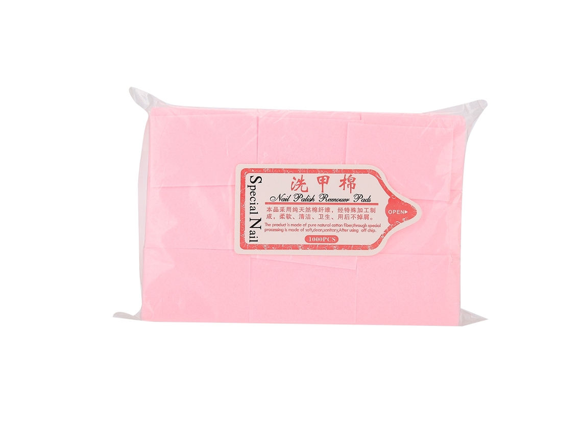 630 Lenços Descartáveis de Algodão Rígido para Remover Esmalte e Maquiagem - Rosa