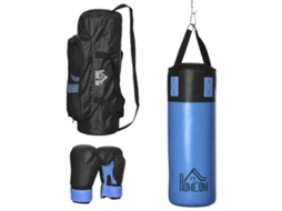 Saco de Boxe Suspenso com Luvas, saco de Pancada 3 Camadas com Bolsa de Transporte, azul BTFORUS
