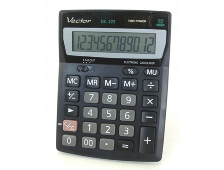 Calculadora Vector Kav Dk 222 em plástico preto