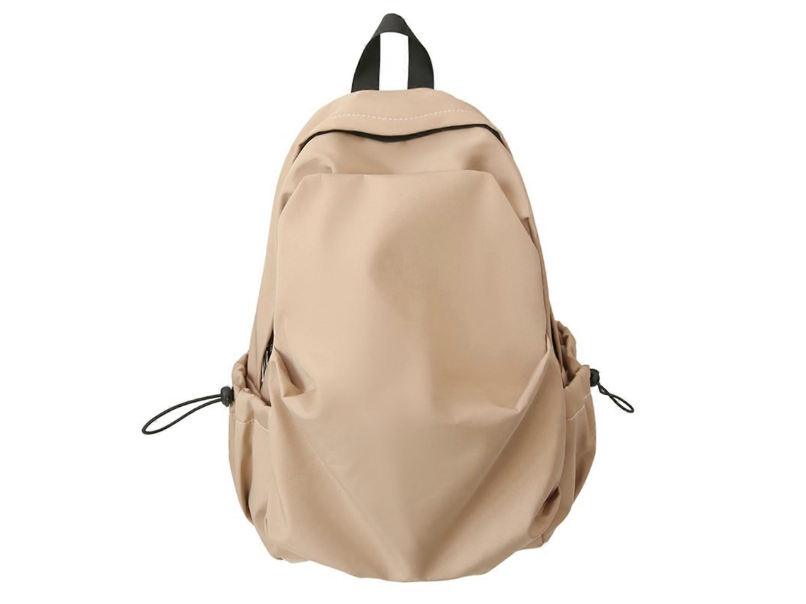 Mochila Elegante E Prática Para Homens E Mulheres, Estilo Casual, Espaçosa, Ideal Para Escola, Viagens E Atividades Ao Ar Livre. Cor Cáqui.