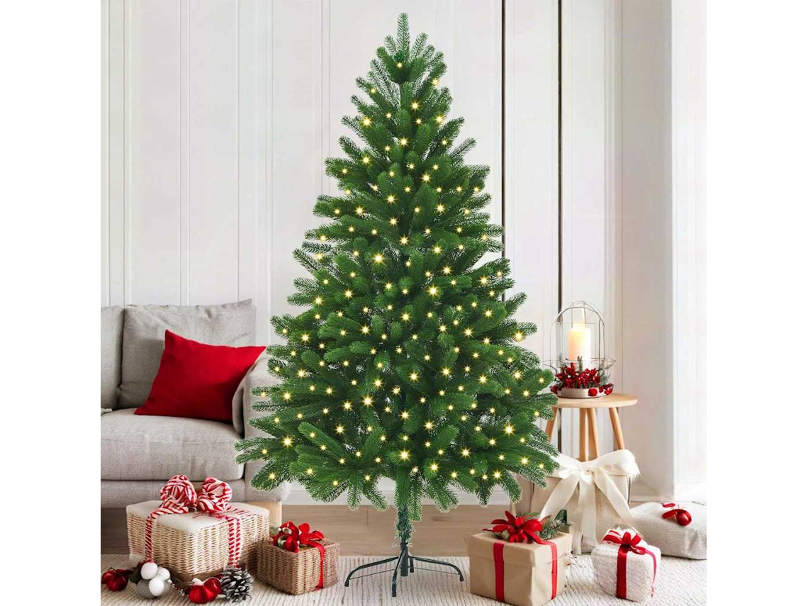 Vidaxl Árvore De Natal Com 300 Leds Com Suporte Verde 180 Cm Pe