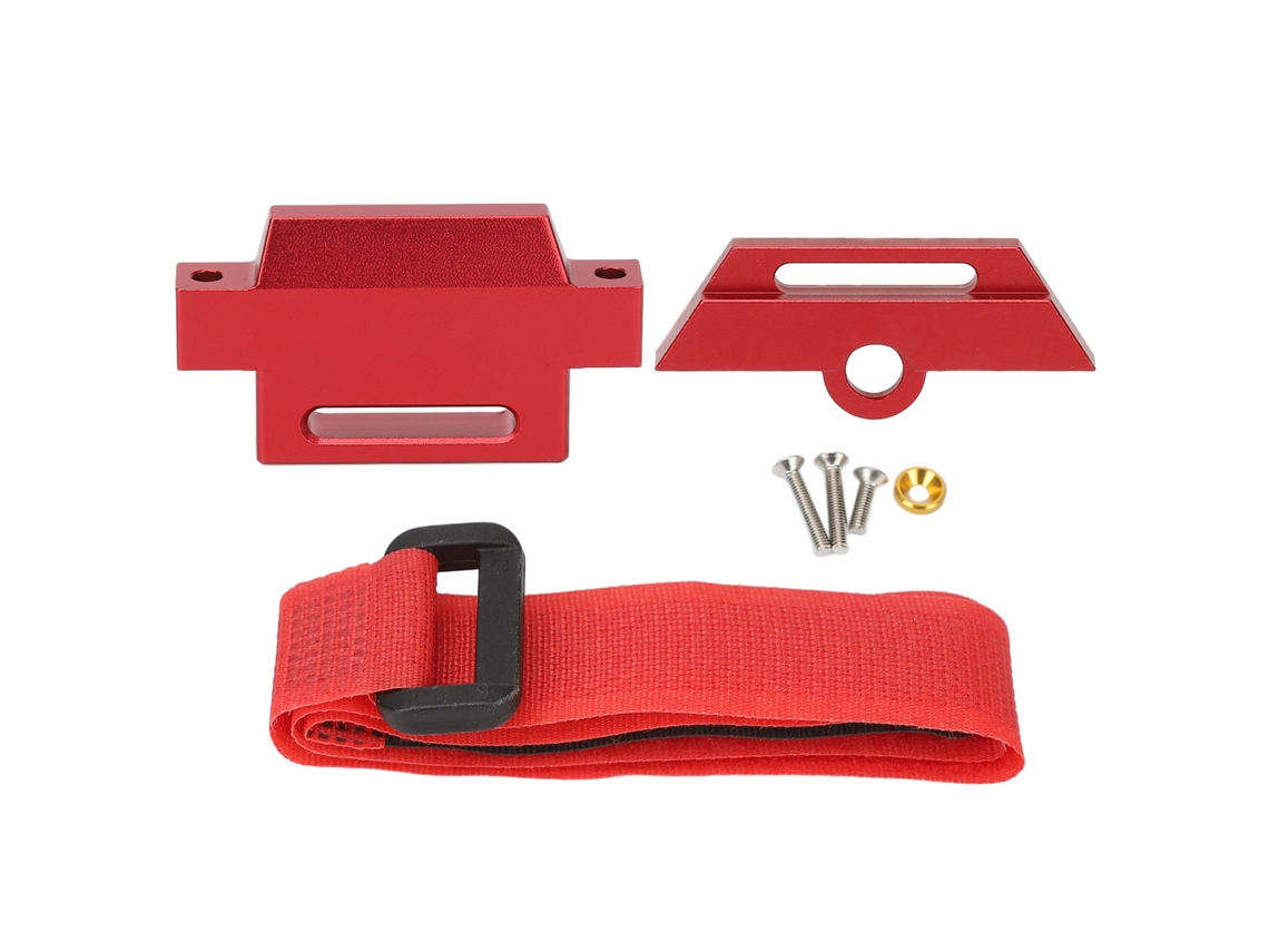 Mali placa de Bateria de Carro Rc em Liga de Alumínio Apoio com Cinto para Traxxas 1/10 Slash 2wd 5822 5822a Chassis Vermelha