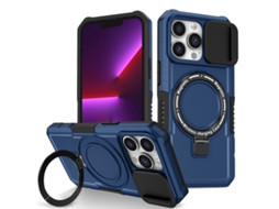 Capa Zruxe Compativel Com Iphone 13 Pro (sliding Camshield - Magsafe - Tpu Hybrid Pc - Azul Royal)