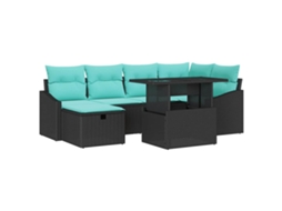 Maison Exclusive - Conjunto De Sofá De Jardim 7 Unid. Vime Pe