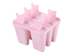 Forma De Sorvete Fofa Em Formato Urso, Com 6 Compartimentos, De Plástico, Para Fazer Sorvete Caseiro Nos Dias Quentes De Verão(rosa)