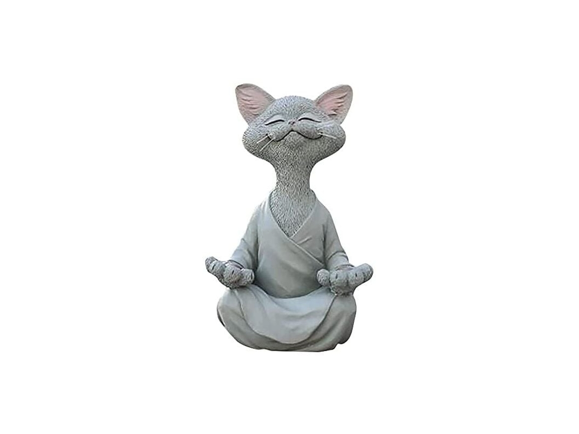 Presentes Para Amantes De Ioga, Decoração Para Ambientes Internos E Externos, Estátua De Gato Zen Para Jardim Com Artesanato Artesanal De Resina, Escu