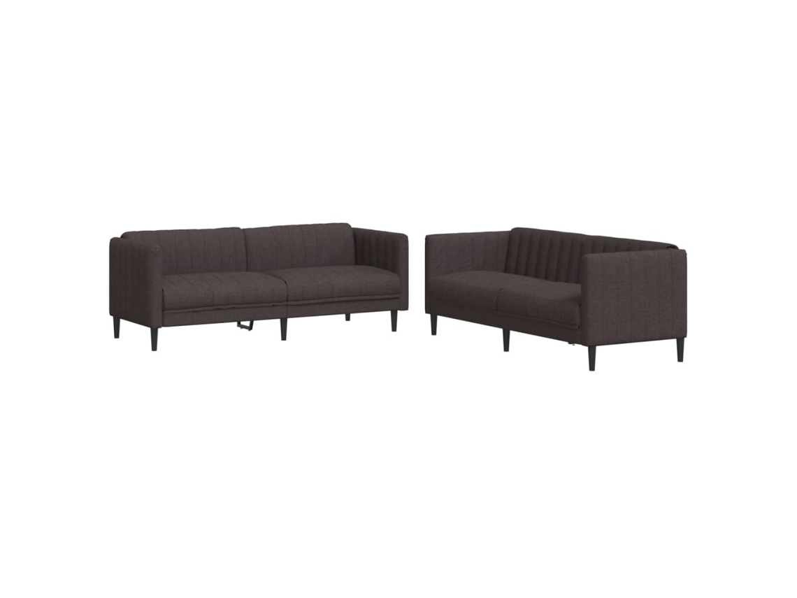 Maison Exclusive - 2 Pcs Conjunto De Sofás Tecido Castanho-escuro