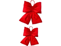 Conjunto De 2 Laços Vermelhos Decorativos Para Árvore De Natal, Parede, Porta, Festas, Aniversários, Gokoco