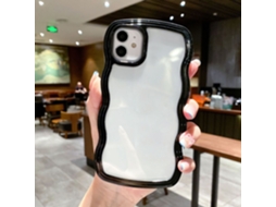 Capa Para Iphone 17 Pro Preta Com Borda Ondulada E Lateral Removível.