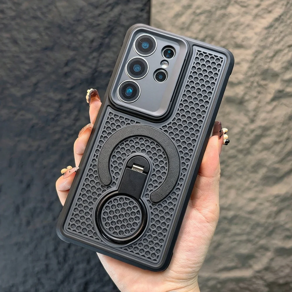 Capa Protetora Com Suporte De Resfriamento (preta) Para Galaxy S25 Ultra, Antiderrapante