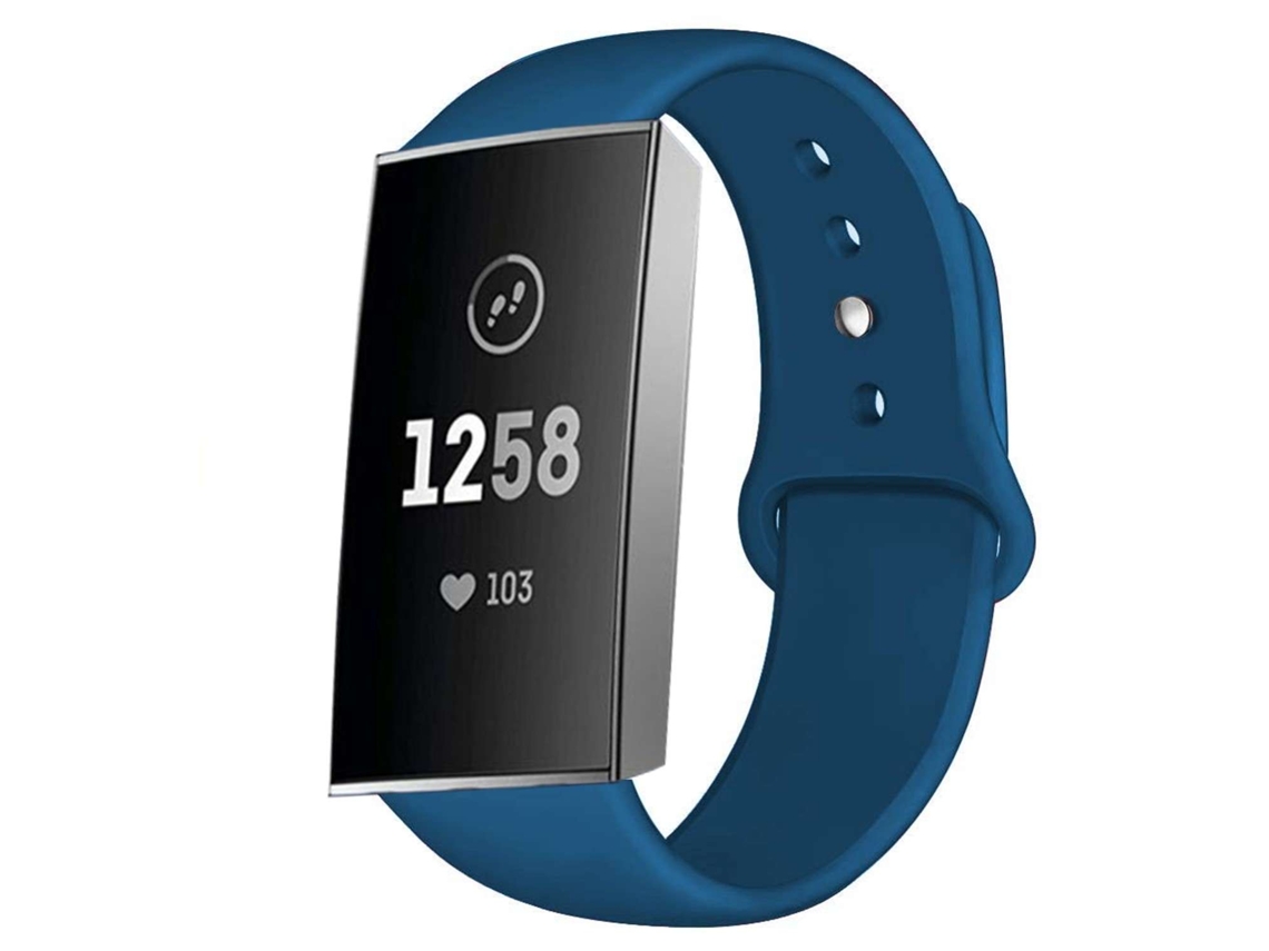 Bracelete Pulseira Silicone Suave Azul para Fitbit by Google Charge 4
