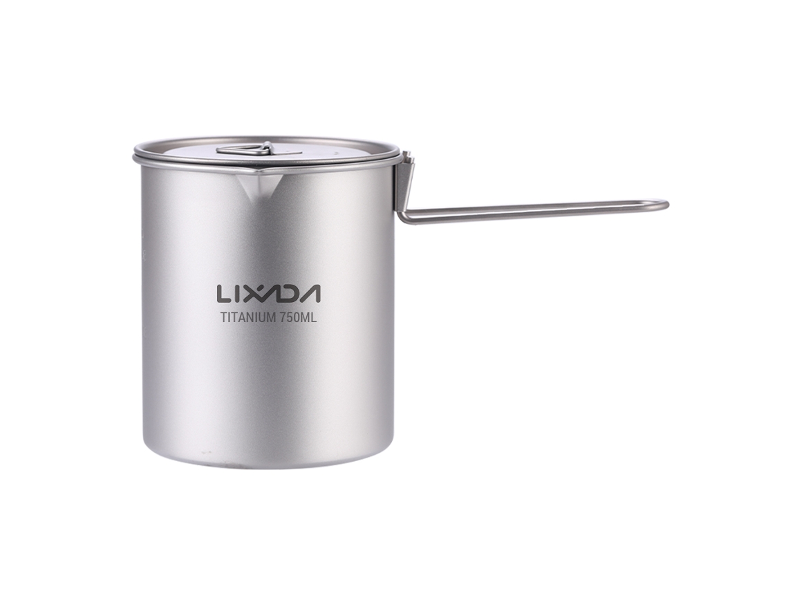 Mali copo de Água de Titânio com Tampa e Alça 750ml para Camping Outdoor Chá Café Leve Resistente