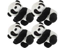 Conjunto De 4 Prendedores Pelúcia Em Formato Panda, Feitos Algodão