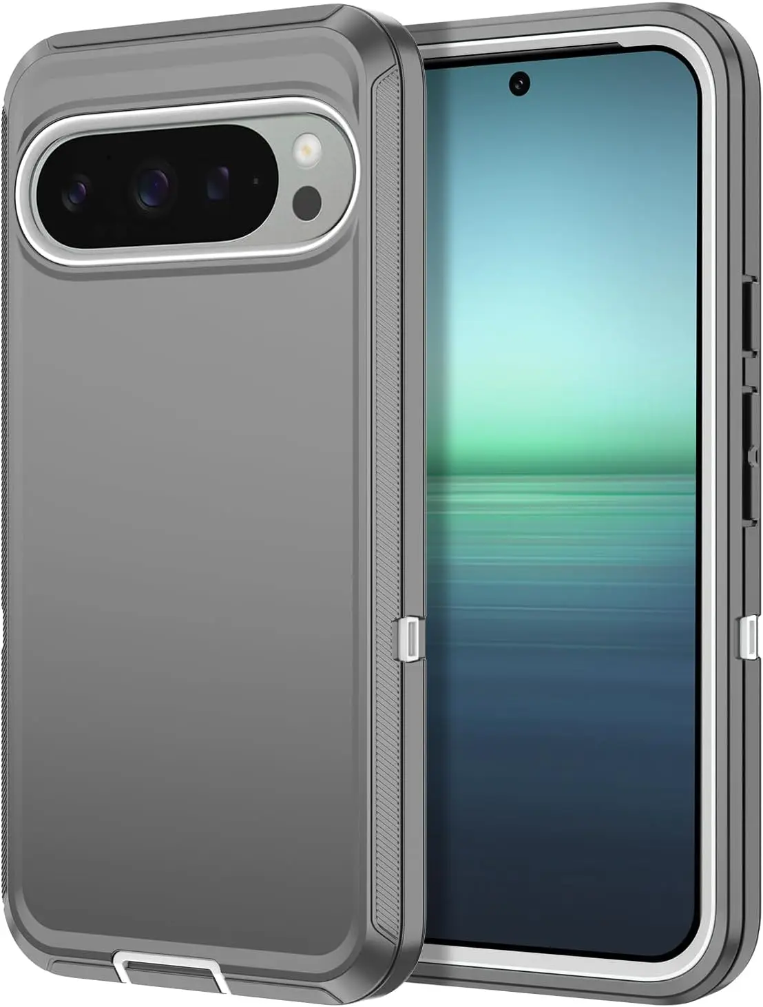 (cinza, Google Pixel 9a) Capa Para Celular 3 Em 1 Ott, Resistente A Impactos E De Nível Militar.