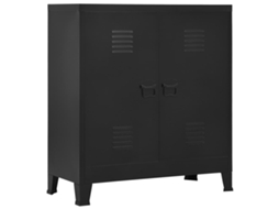 Vidaxl Aparador De Arrumação Industrial 90x40x100 Cm Aço Preto