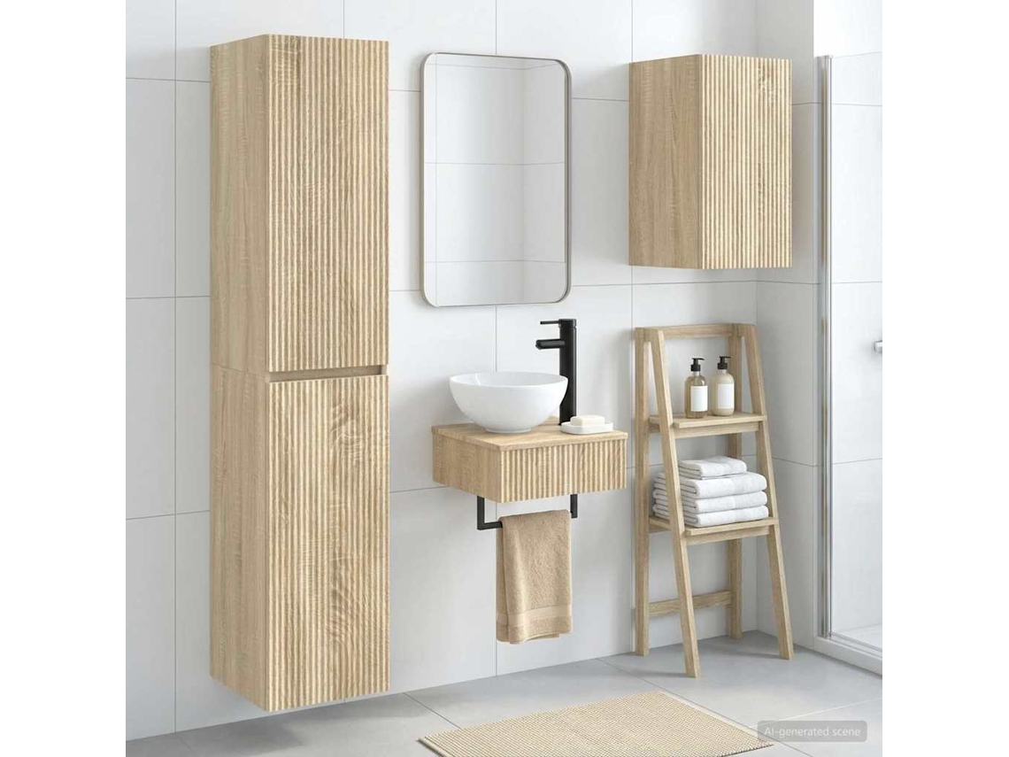 Vidaxl Conjunto De Móveis Para Banheiro 3 Unid. Carvalho Sonoma