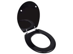 Assento De Sanita Com Tampa Design Simples Mdf Vidaxl Preto