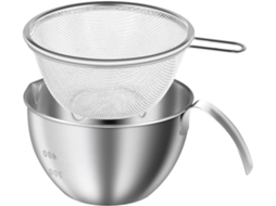 Conjunto De Tigelas Para Misturar Com Escorredor Em Aço Inoxidável