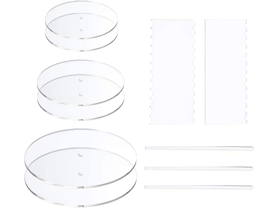 Conjunto de bases redondas de acrílico para bolo, discos para bolo