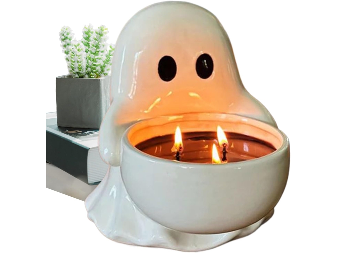 Porta-velas Fantasma Para Velas Pequenas, Peça Central Decorativa Em Resina |