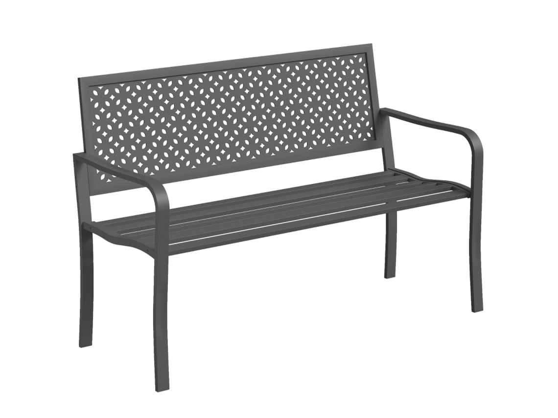 Banco Jardim Metal 2 Lugares Antiferrugem Geométrico 240kg VELTRIX