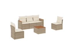 Garden Sofa Set, Garden Sofa Sets Vidaxl Bege Rattan / Vime (n/a)