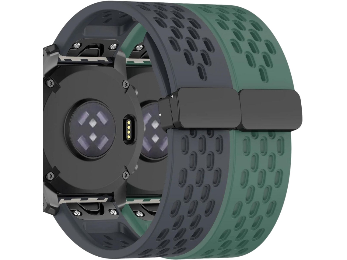 Pack 2X Bracelete Snapflow para Garmin Fenix 7 Pro Solar Cinzento e Verde ANTIIMPACTO!