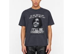 Rockinstone Breakfast Club Movie Anarchy Heather Navy Adult T-shirt Size:l