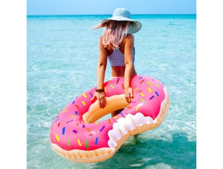 Bóia Inflável Donut Rosa Wirlsweal Tamanho Adulto 120cm Exterior