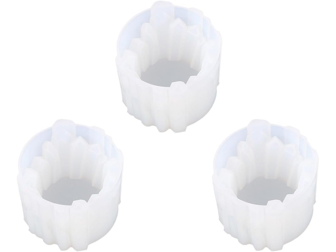 Molde De Silicone Para Velas De Cristal Branco, Conjunto Com 3 Unidades, Flexível E Fácil De Usar