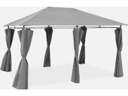 Pérgola com Cortinas SWEEEK Divio (Cinzento - 3X4M)